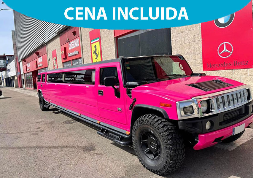 Pack 4: Limusina Hummer en Zaragoza + Cena Grupo Canterbury+ 2 Bebidas en la Cena