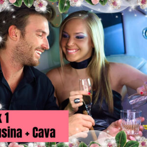 Enamorados Pack 1 : Limusina 1 hora en Zaragoza + Botella Cava